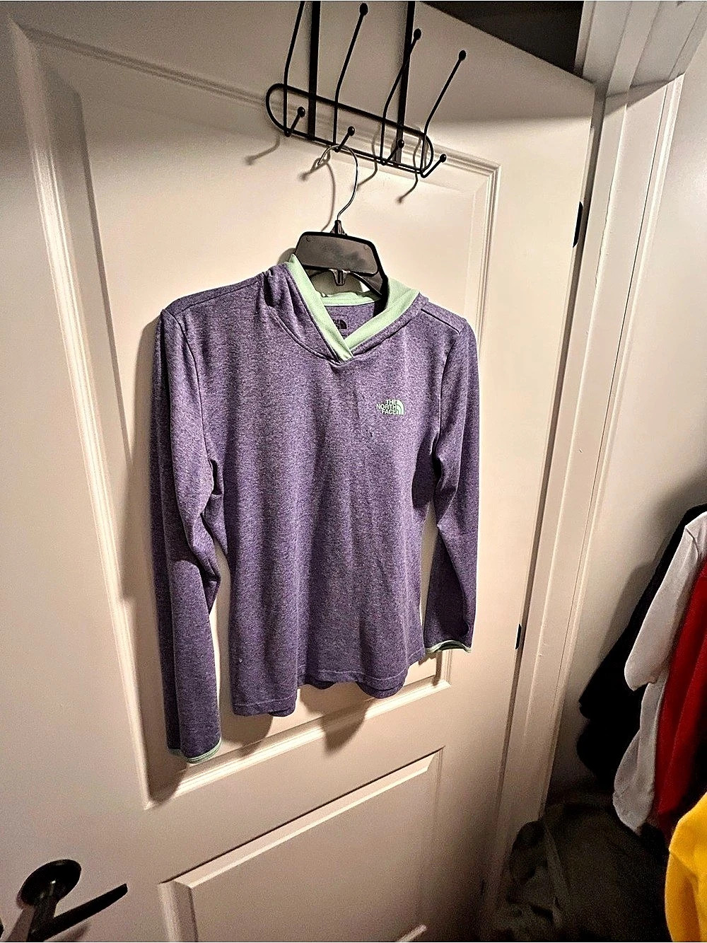 The North Face Purple & Green Hooded Top